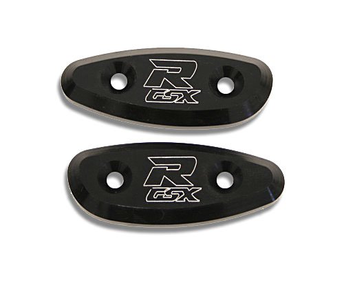 SUZUKI GSXR 600, 750, 1000 (00-04) ANODIZED BLACK MIRROR PLATES
