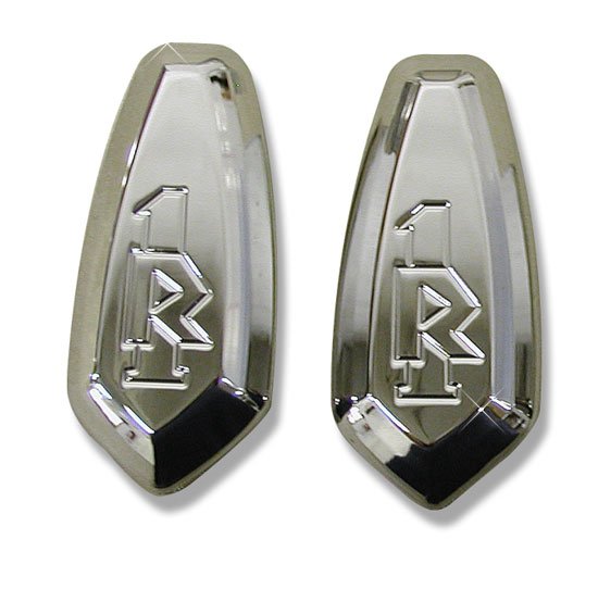 YAMAHA R1 (98-04) CHROME PLATED MIRROR PLATES ENGRAVED "R1" (PART # CA2949)