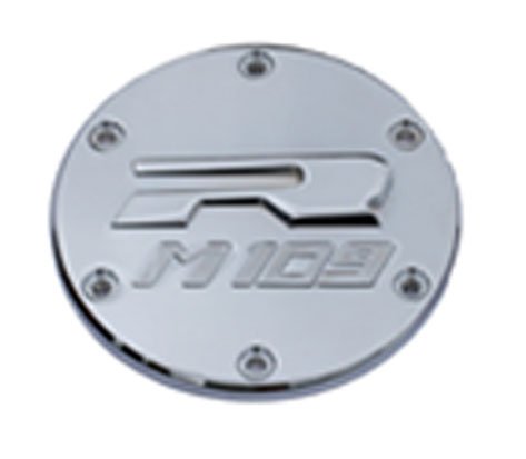 SUZUKI M109 (06-07) CHROME DERBY COVER W/ENGRAVED "R" (PART # CA3197)