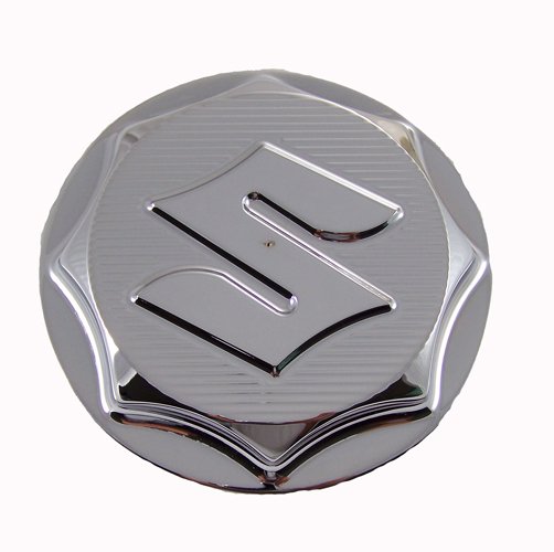 SUZUKI CHROME GAS CAP ENGRAVED "S" (4 BOLT BRACKETPART # CA3164)