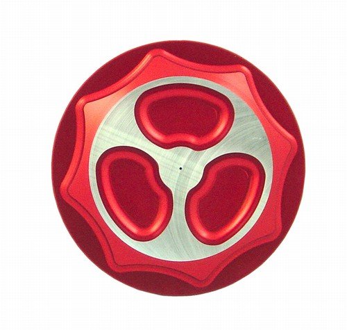 SUZUKI GAS CAP (4 BOLT BRACKET) ANODIZED RED FITS 99-07 HAYABUSA PART # A3665R)