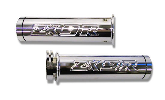 KAWASAKI ZX9R (98-03) CHROME STRAIGHT BILLET GRIPS (PART # CA2974)