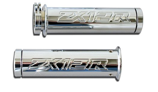 KAWASAKI ZX12R (00-07) CHROME STRAIGHT BILLET GRIPSPART # CA2972)