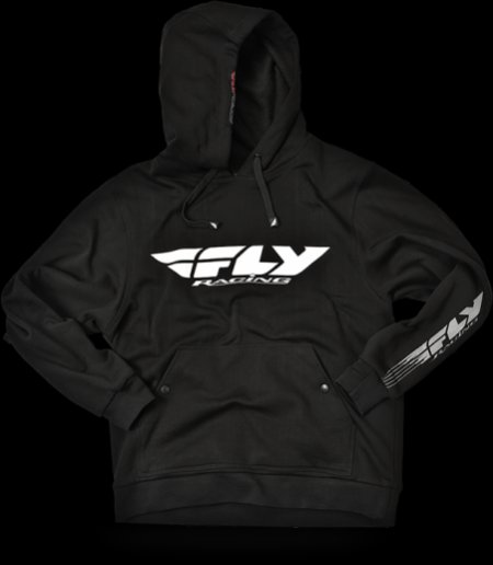 MENS FLY RACING HOODIE BLACK WITH LOGO