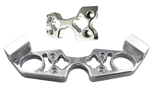 HAYABUSA 2008-14 SKELETON TRIPLE TREE, TRIPLE CHROME WITH SPEED SYMBOL ENGRAVED (PART # CA4011