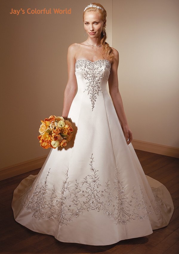 A-line Sweetheart Neckline Embroidery Beading Wedding Dress Bridal Gown