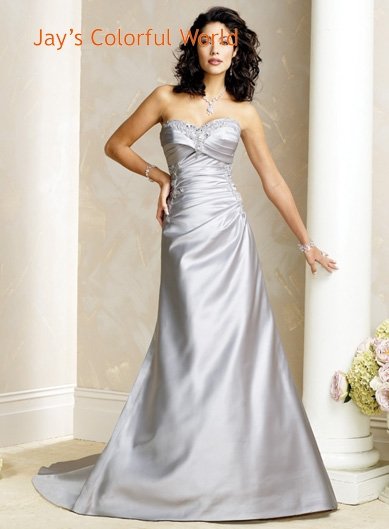 A-line V-neckline Strapless Beading Wedding Dress Bridal Gown