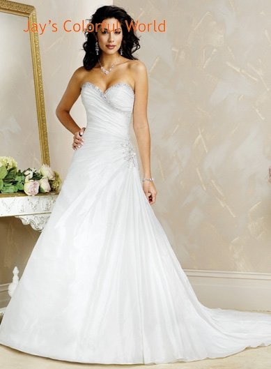 Sexy V-neckline Strapless Lace-up Wedding Dress Bridal Gown