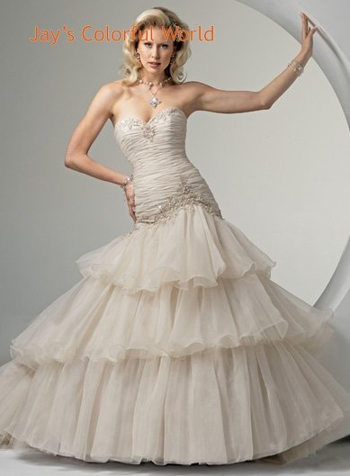 Sweetheart Neckline Strapless Lace up Wedding Dress Bridal Gown