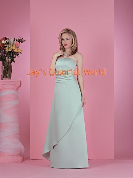 Strapless Beaded Floor-length Bridesmaid Dress/Evening Dress/Home Coming