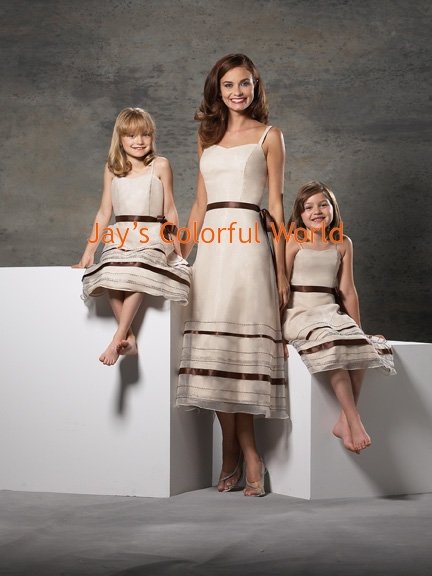 Tea-length Organza Custom-made Bridesmaid Dress/Evening Dress/Home Coming