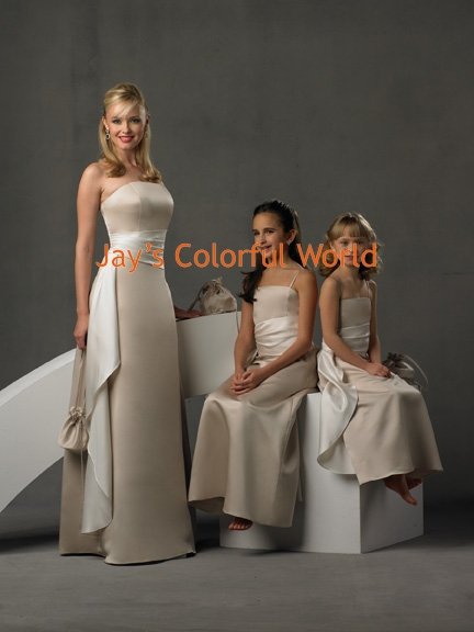 White/Ivory/Champagne Custom-made Bridesmaid Dress/Evening Dress/Home Coming