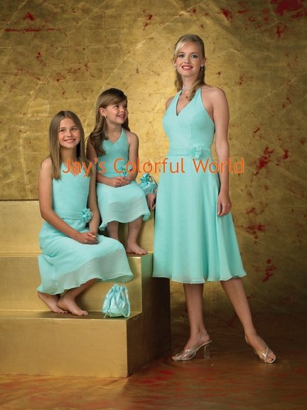 Tea-length Halter Strap Custom-made Chiffon Bridesmaid Dress/Evening Dress/Home Coming