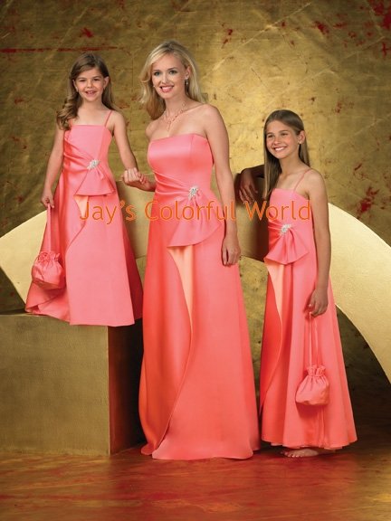 Custom-made Floor-length Strapless or Spaghetti Strap Bridesmaid Dress/Evening Dress/Home Coming