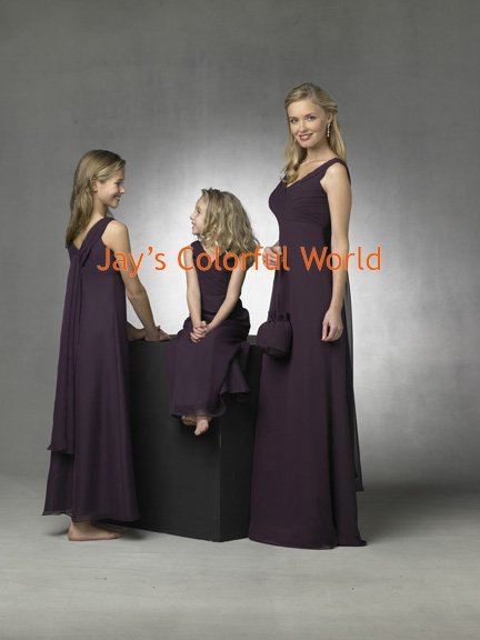 Purple V-neckline Chiffon Bridesmaid Dress/Evening Dress/Home Coming