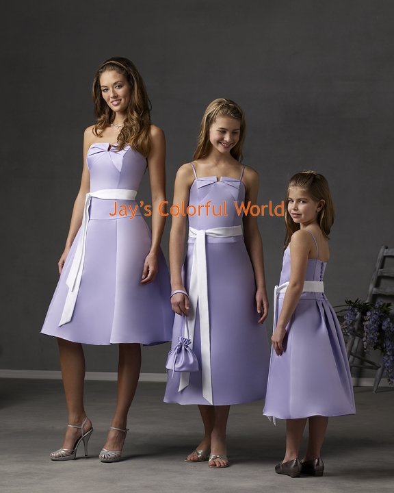 Lavender Tea-length Custom-made Bridesmaid Dress/Evening Dress/Home Coming