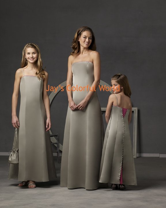 Floor-length Strapless or Spaghetti Strap Custom-made Bridesmaid Dress/Evening Dress/Home Coming