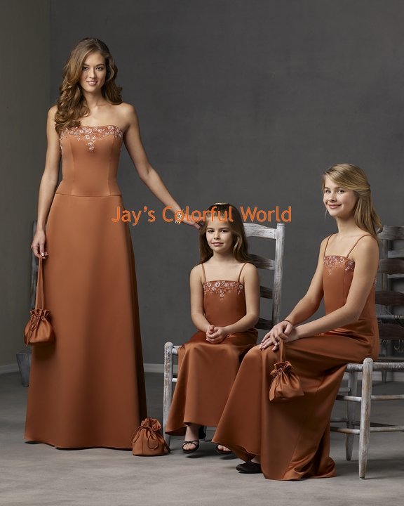 Brown Scoop Neckline Bridesmaid Dress/Evening Dress/Home Coming