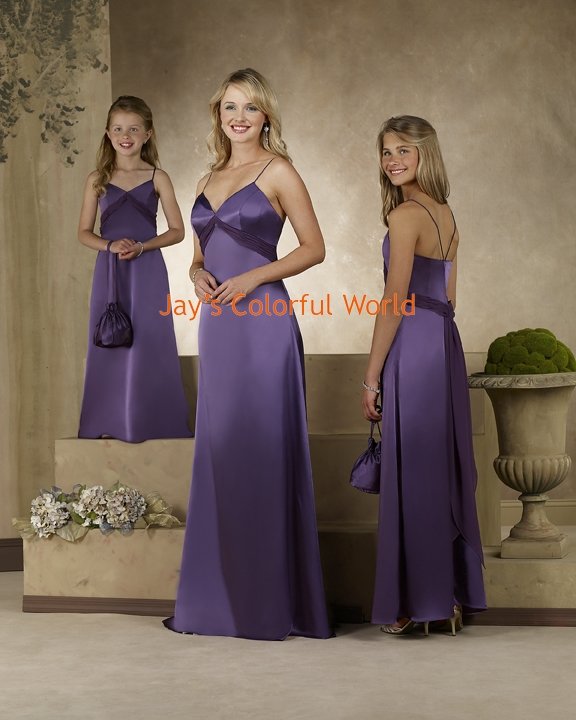 Floor-length V-neckline Spaghetti Strap Chiffon Bridesmaid Dress/Evening Dress/Home Coming