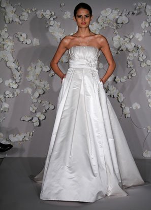 A-line Strapless Beading Wedding Dress Bridal Gown