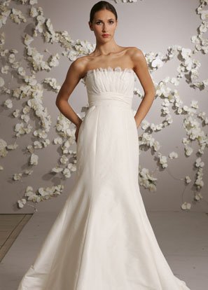 Mermaid Strapless Sweep Train Satin Wedding Dress Bridal Gown