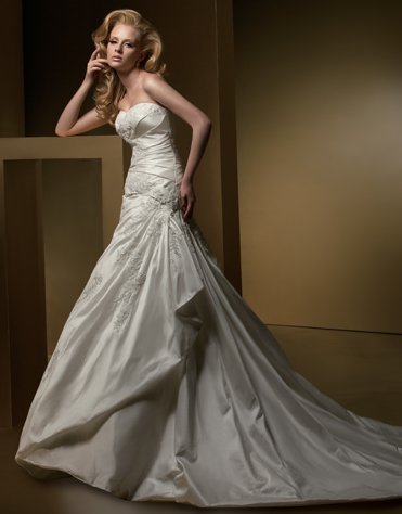 Sweetheart Appliqued Beading Taffeta Wedding Dress Bridal Gown aq0032
