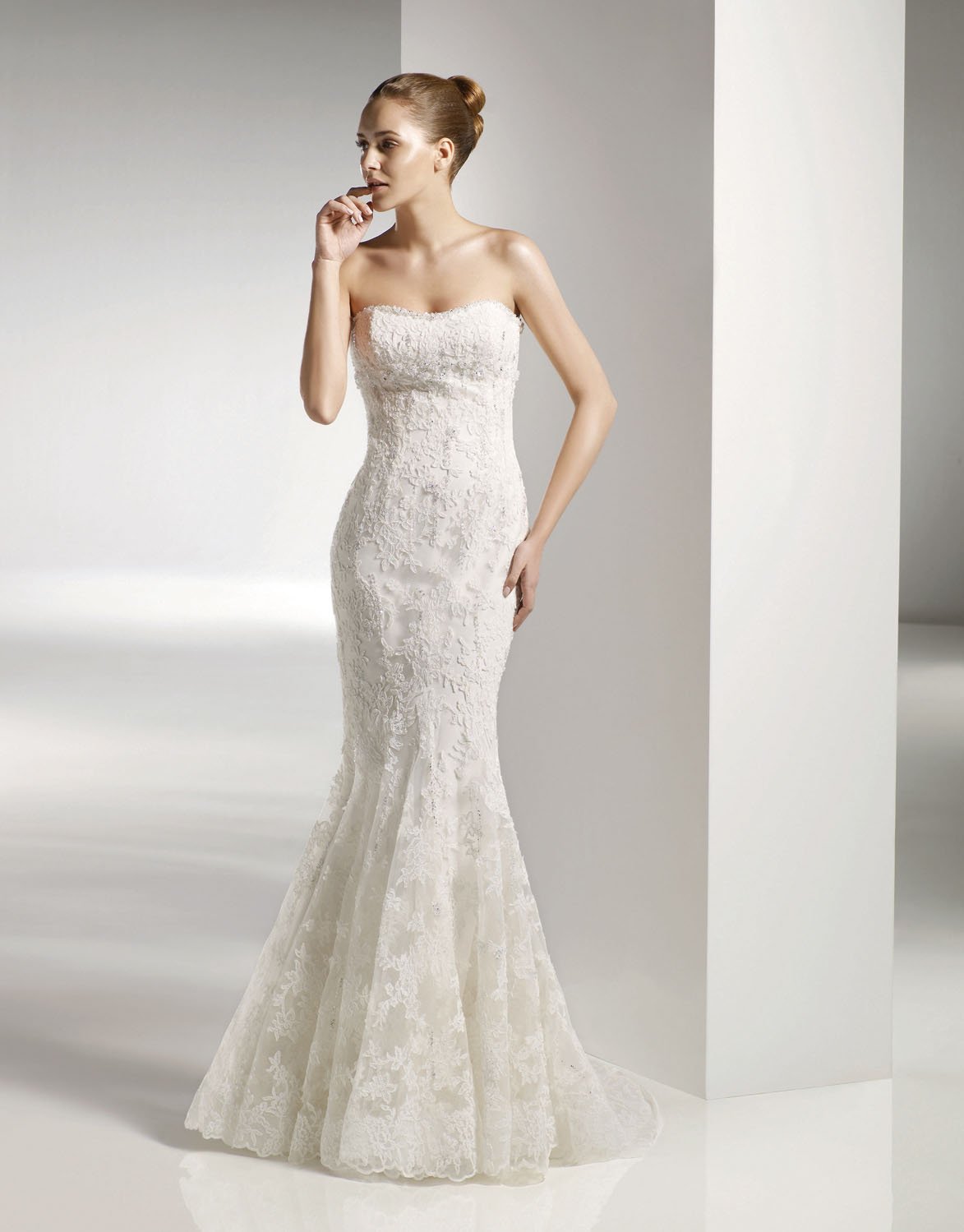 Mermaid Scoop Neckline Appliqued Beading Wedding Dress Bridal Gown aq0038