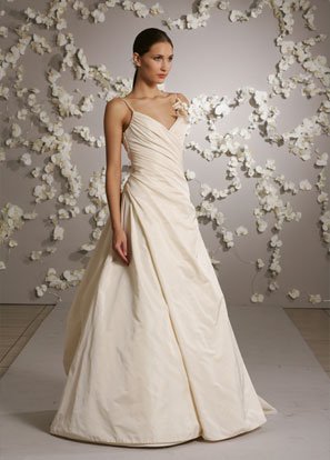 Floor-length Spaghetti Strap Backless Taffeta Wedding Dress Bridal Gown JH004