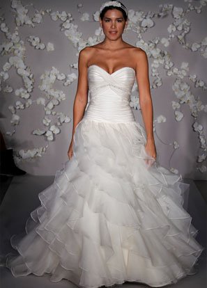 Sweetheart Strapless Organza Beading Wedding Dress Bridal Gown JH009