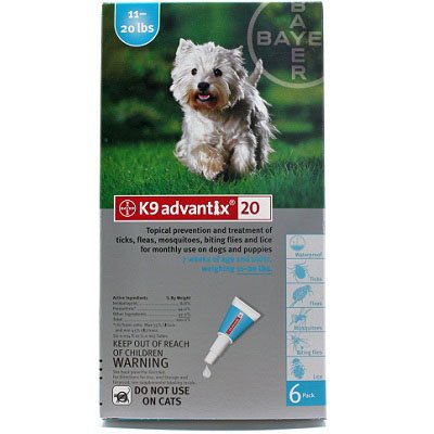 K9 Advantix Topical Flea & Tick Medication Teal 6 Month Supply - Dogs 11-20 Lbs