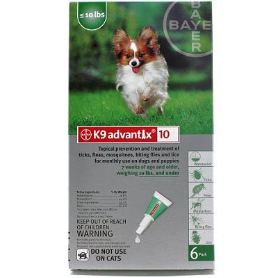K9 Advantix Topical Flea & Tick Medication Green 6 Month Supply - Dogs up to 10 Lbs