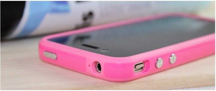OEM SILICONE APPLE BUMPERS CASE FOR IPHONE 4 - PINK