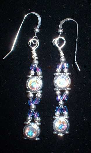 Sterling Silver AB Swarovski Earrings
