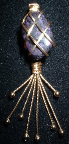 Brass Wrapped Sugilite Pendant