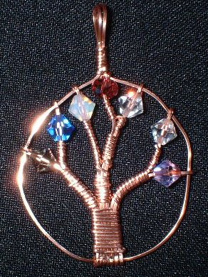 Copper Tree of Life w/Swarovski Beads