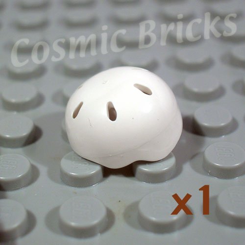 LEGO White Minifig Headgear Helmet Sports Vent Holes 4198170 46303 (single,U)