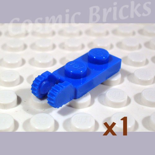 LEGO Blue Hinge Plate 1x2 Locking 2 Fingers On End 4518447 44302 (single,N)