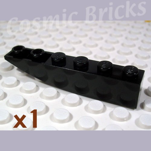 LEGO Black Slope Curved 6x1 Inverted 4160409 42023 (single,N)