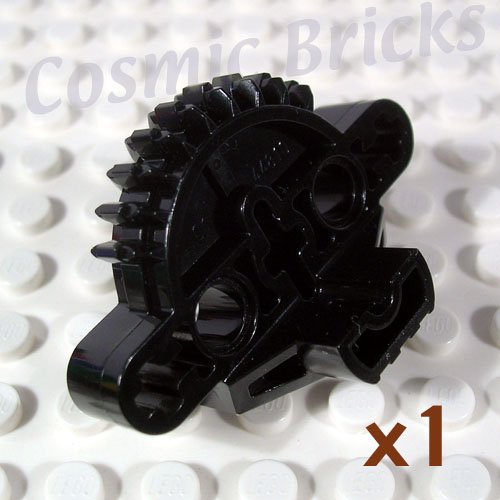 LEGO Black Bionicle Matoran Torso Gear 9 Tooth 3 Axle Holes 2 Pin Holes 44810 (single,N)