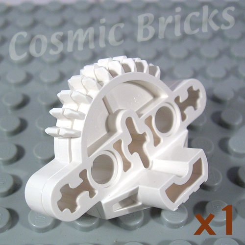 LEGO White Bionicle Matoran Torso Gear 9 Tooth 3 Axle Holes 2 Pin Holes 44810 (single,N)