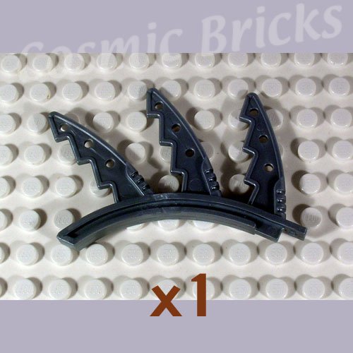 LEGO Flat Silver Bionicle Rahkshi Back Blade 3 sawtoothed circular holes Kurahk 44145 (single,N)
