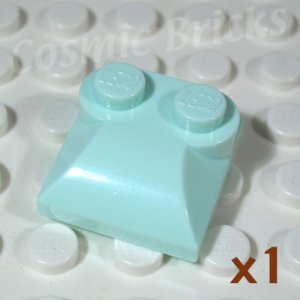 LEGO Light Aqua Brick Modified 2x2x0.6 Two Studs Curved End 4626861 (single,N)