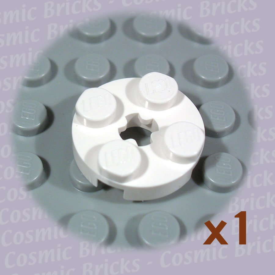 LEGO White Plate Round 2x2 Axle Hole 403201 4032 (single,N)