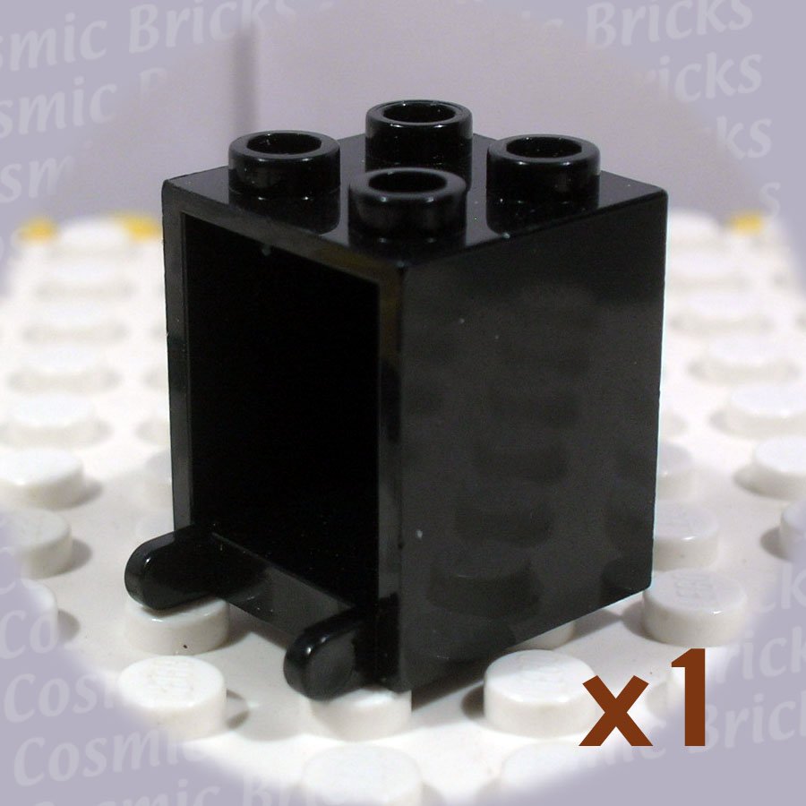 LEGO Black Container Box 2x2x2 Open Studs 4143247 4345 (single,U)