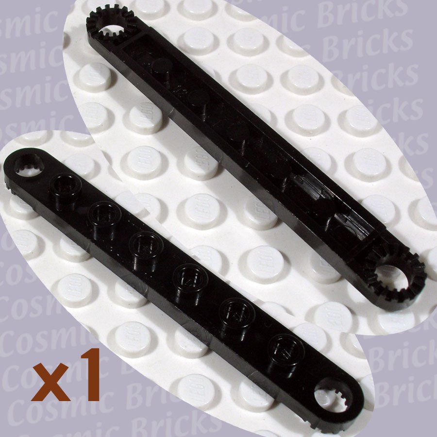 LEGO Black Technic Plate 1x8 Toothed Ends 444226 4442 (single,U)