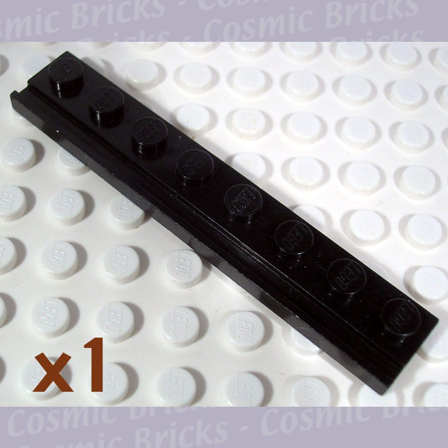 LEGO Black Plate Modified 1x8 Door Rail 4286009 4510 (single,U)