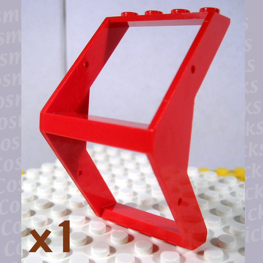 LEGO Red Window 4x4x6 Outward Sloping 474121 4741 (single,U)