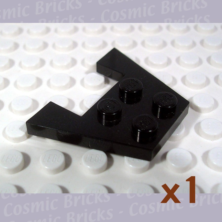 LEGO Black Wedge Plate 3x4 without Stud Notches 485926 4859 (single,U)