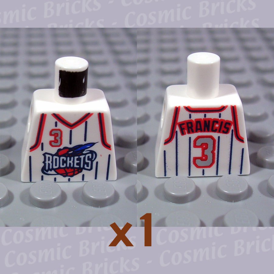 LEGO White Torso NBA Houston Rockets #3 (single,N)
