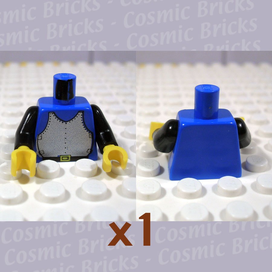 LEGO Blue Torso Castle Breastplate Black Arms Yellow Hands (single,U)